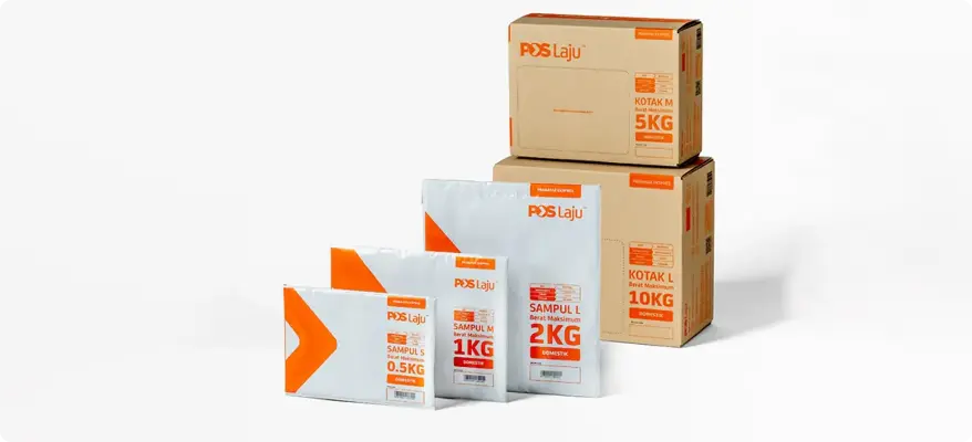 Pos Laju prepaid boxes and envelopes
